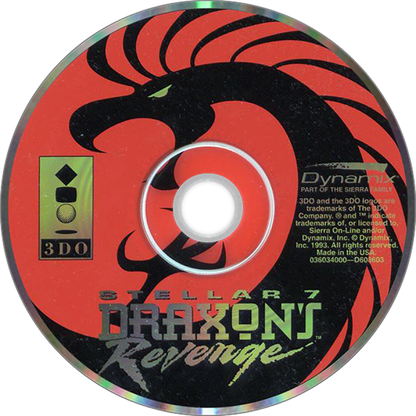 Stellar 7 Draxon's Revenge 3DO interactive multiplayer 3DO action video game featuring futuristic tank combat first-person battlefield missions enemy vehicles powerful weapons space-themed environments challenging battles and classic 3DO gameplay collectible retro gaming appeal game disc