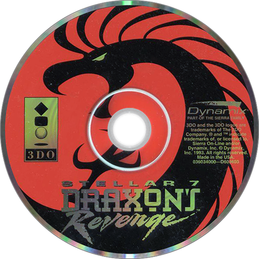 Stellar 7 Draxon's Revenge 3DO interactive multiplayer 3DO action video game featuring futuristic tank combat first-person battlefield missions enemy vehicles powerful weapons space-themed environments challenging battles and classic 3DO gameplay collectible retro gaming appeal game disc