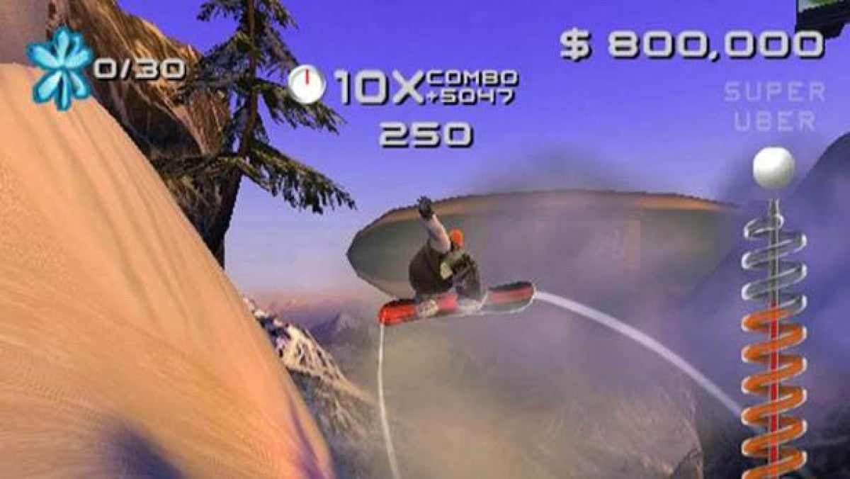 SSX 3 retro PlayStation 2 video game SSX 3 snowboarding sports extreme sports racing tricks open mountain multiplayer console title PlayStation 2 release gameplay