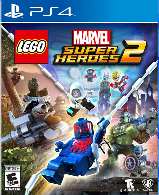 LEGO Marvel Super Heroes 2 cover art for PlayStation 4 video game. 