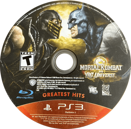 Mortal Kombat vs. DC Universe [Greatest Hits] disc art for PlayStation 3 (PS3) video game