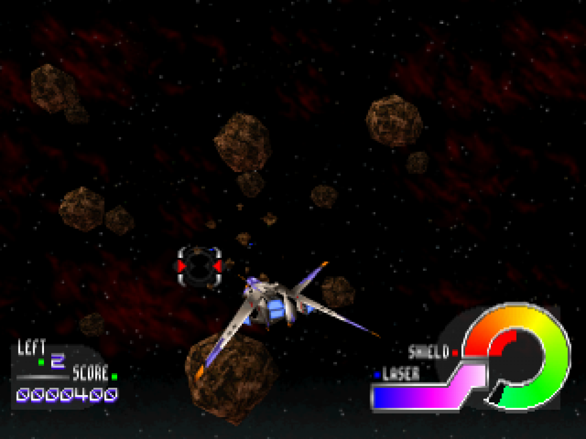 Jupiter Strike PS1 PlayStation 1 space shooter rail shooter arcade style space combat sci fi dogfighting retro video game gameplay