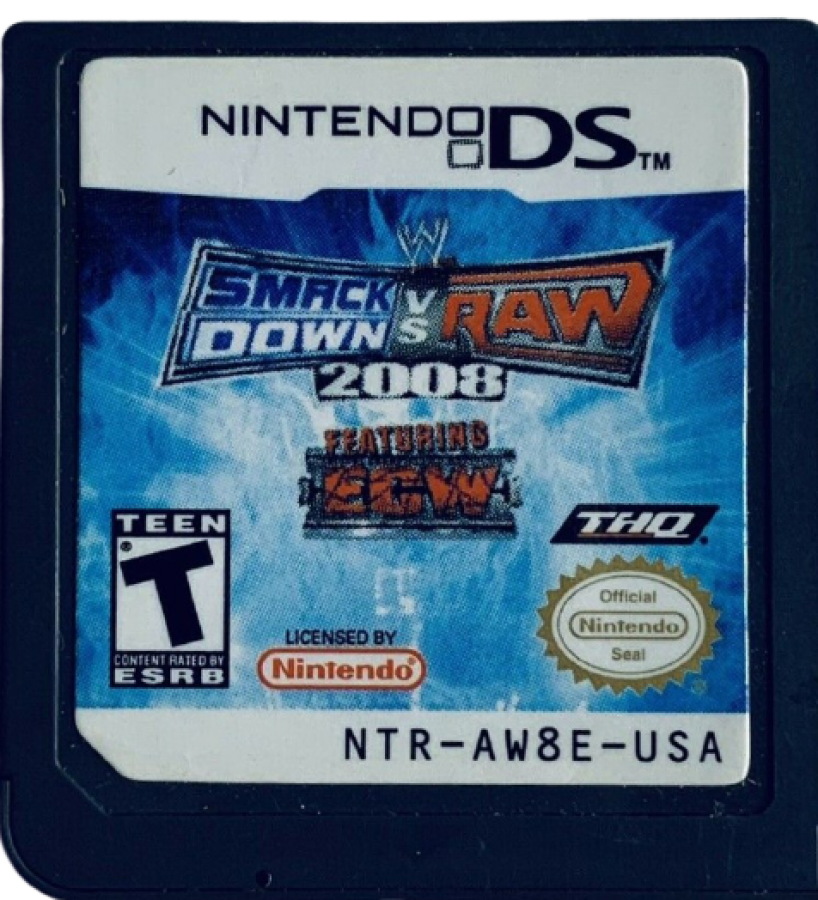 WWE SmackDown vs. Raw 2008 cartridge for Nintendo DS (DS) wrestling sports video game