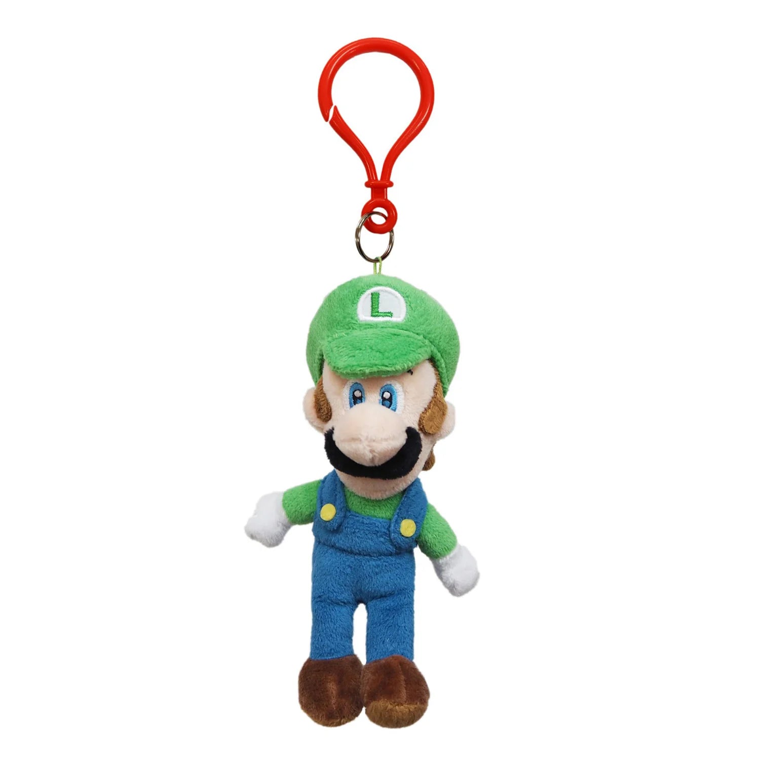 Luigi 7-inch dangler plush toy from the Super Mario Bros. by Nintendo