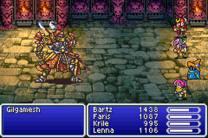 Final Fantasy V Advance cartridge for the Game Boy Advance featuring classic turn based RPG gameplay with job class system character customization and expanded content from the original Final Fantasy V adventure gameplay