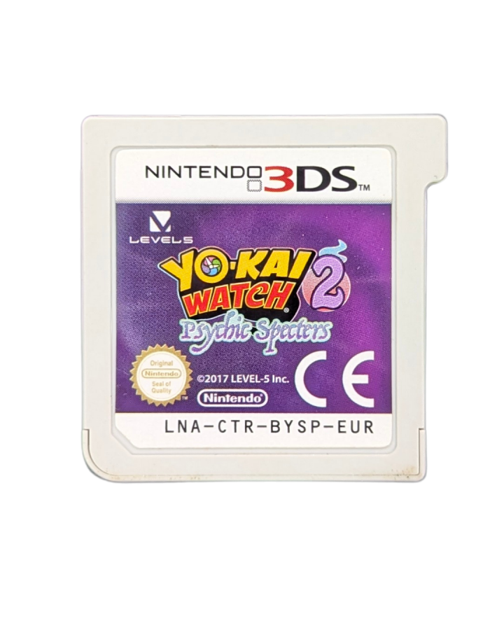 Yo-kai Watch 2 Psychic Specters Nintendo 3DS video game, PAL import edition, RPG adventure, monster collecting and battles, handheld console title cartridge