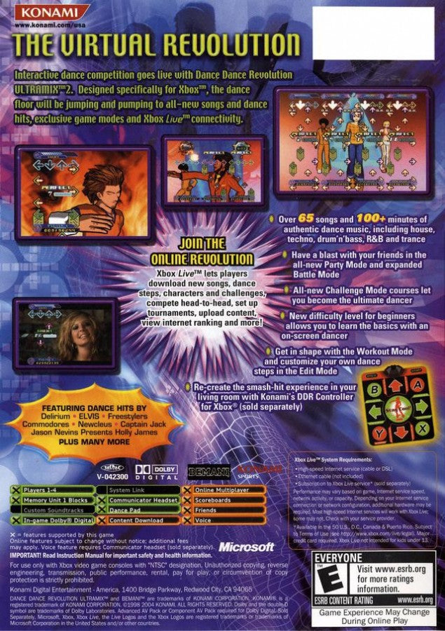 Dance Dance Revolution: Ultramix 2 back cover art for Xbox (XBOX) video game