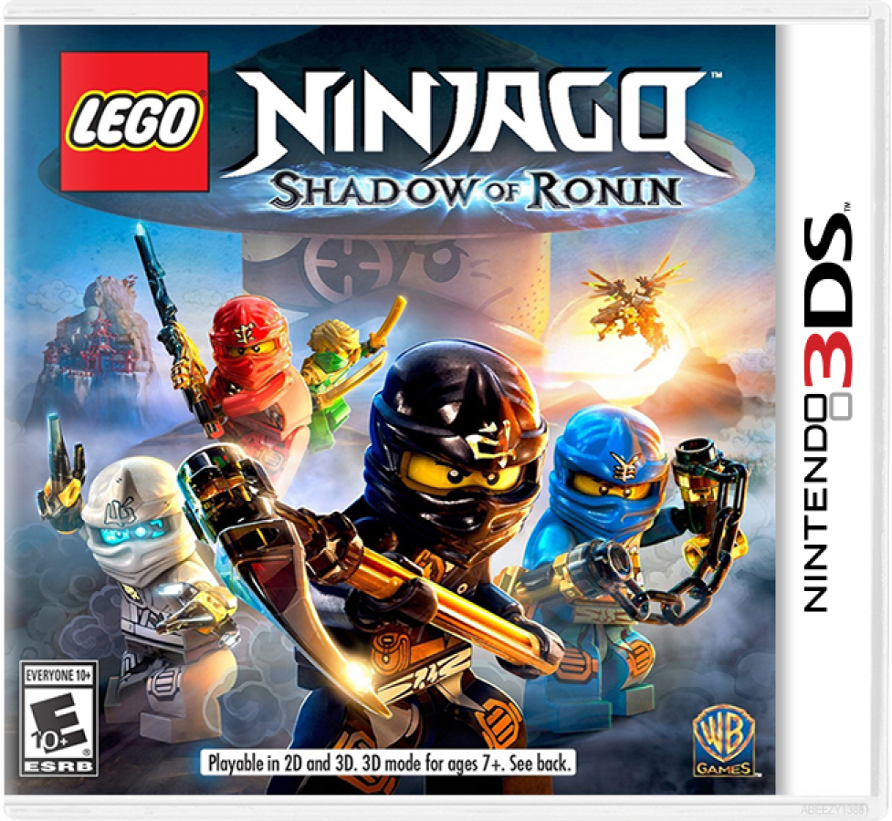 LEGO Ninjago Shadow of Ronin game cover for Nintendo 3DS video game.