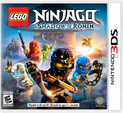 LEGO Ninjago Shadow of Ronin game cover for Nintendo 3DS video game.