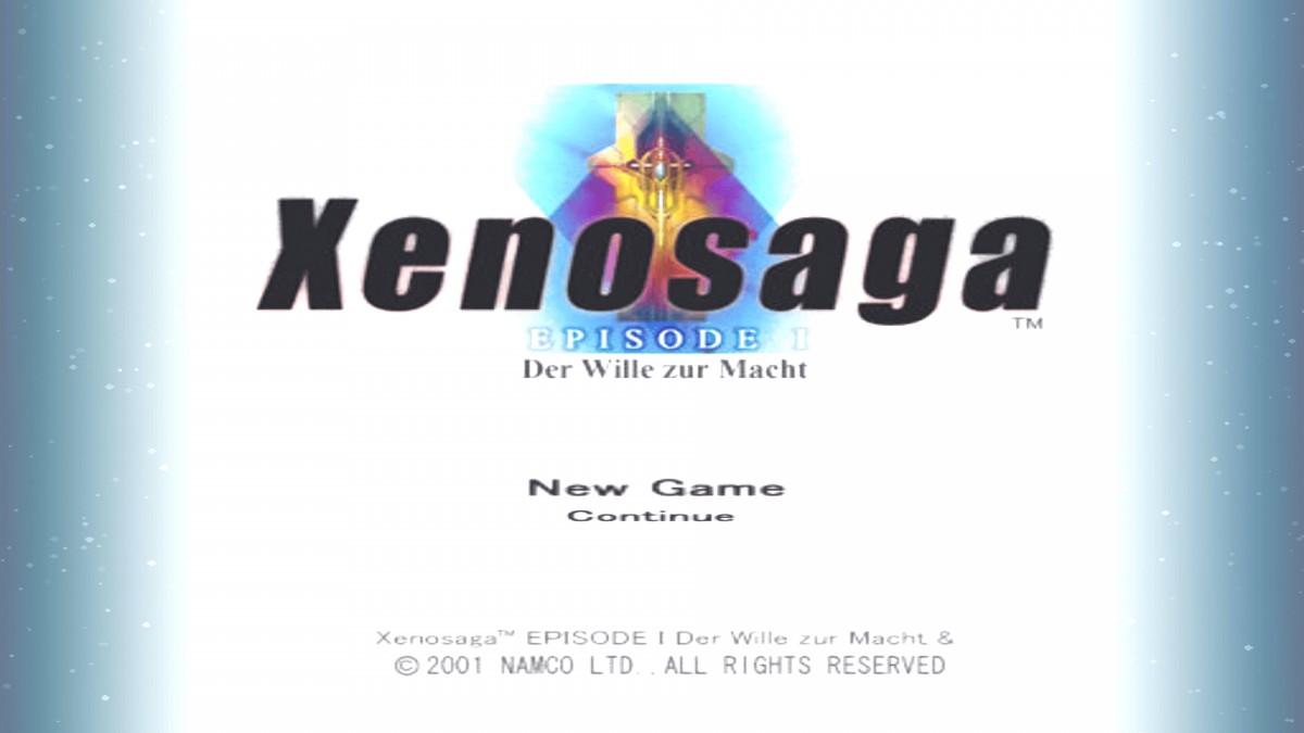 Xenosaga Episode I Der Wille zur Macht Greatest Hits PlayStation 2 PS2 video game, turn-based RPG, sci-fi story-driven adventure, classic console title main menu title screen