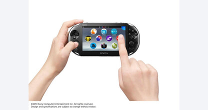 Sony PlayStation Vita 1101 PS Vita 1101 3G Black Scratch and Scuff Condition handheld gaming console featuring OLED touchscreen display dual analog sticks rear touchpad front and rear cameras 3G mobile connectivity Wi Fi wireless gaming portable PlayStation game compatibility black finish pre owned hardware with cosmetic wear retro gaming collection collectible handheld console appeal