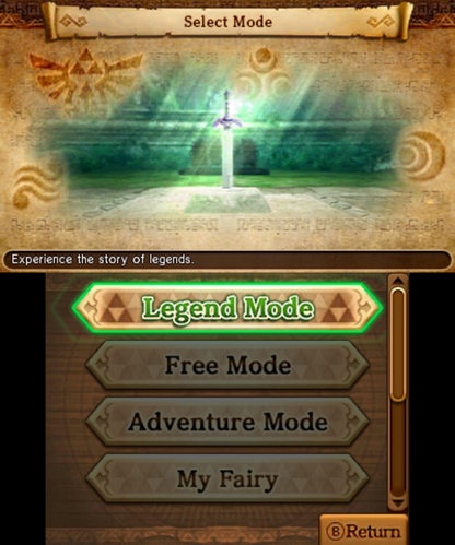 Hyrule Warriors: Legends home screen for Nintendo 3DS (3DS) hack and slash action video game