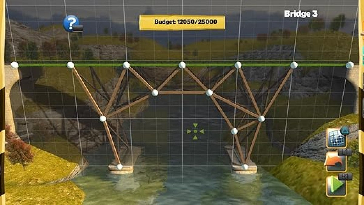 Bridge Constructor Portal – Xbox One (XONE) gameplay for physics-based puzzle engineering game with Portal-themed elements