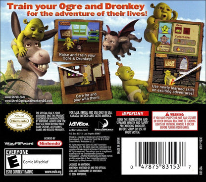 Shrek: Ogres and Dronkeys back of case for Nintendo DS (DS) virtual pet simulation video game