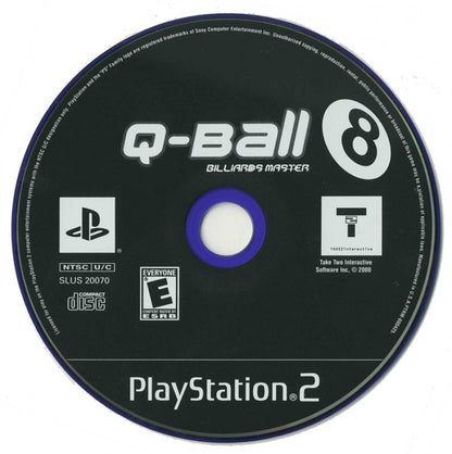 Q-Ball Billiards Master – PlayStation 2 (PS2) video game disc, cue sports simulation game.