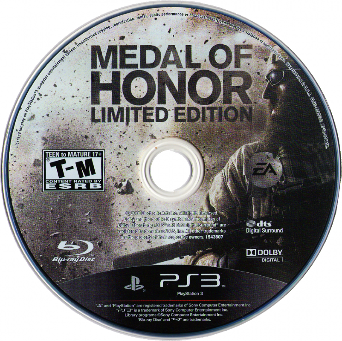 Medal of Honor Limited Edition PlayStation 3 PS3 video game, first-person shooter, modern military combat, multiplayer action, special edition title disc