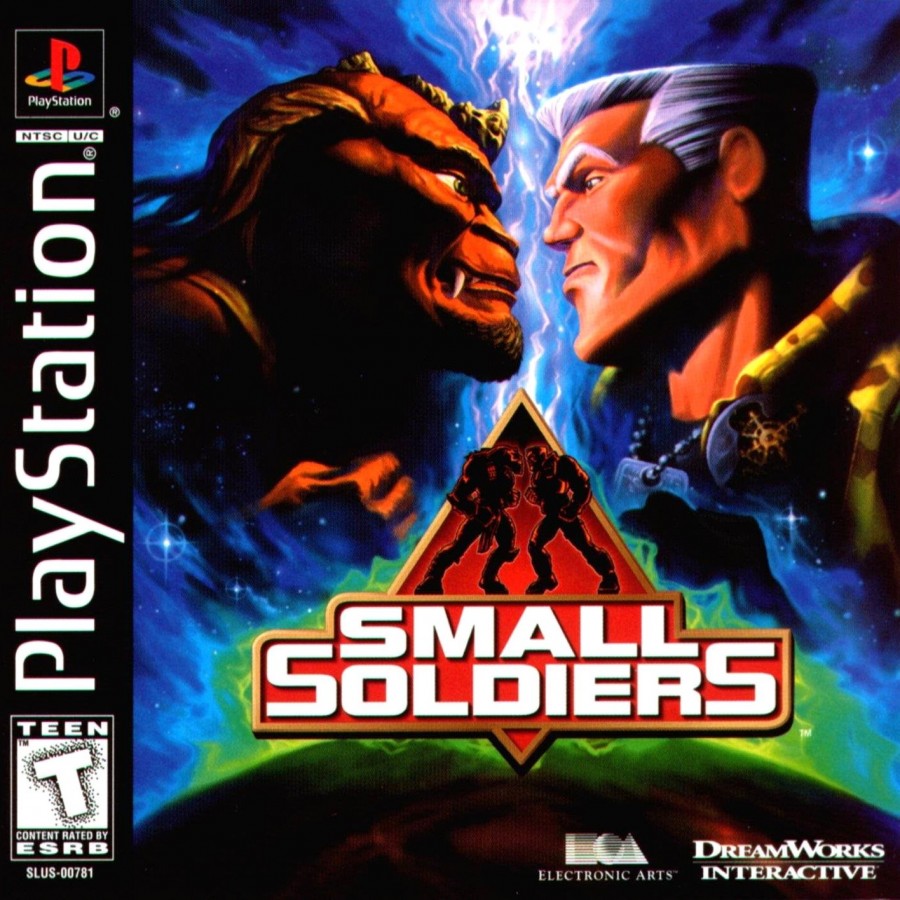 Small Soldiers game for the PlayStation featuring third person action gameplay with squad based mechanics mission objectives and combat between toy soldiers inspired by the film with varied weapons and character abilities cover