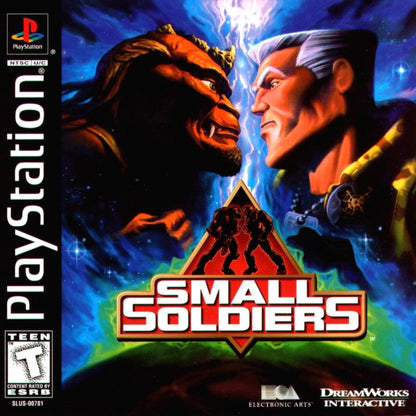 Small Soldiers game for the PlayStation featuring third person action gameplay with squad based mechanics mission objectives and combat between toy soldiers inspired by the film with varied weapons and character abilities cover