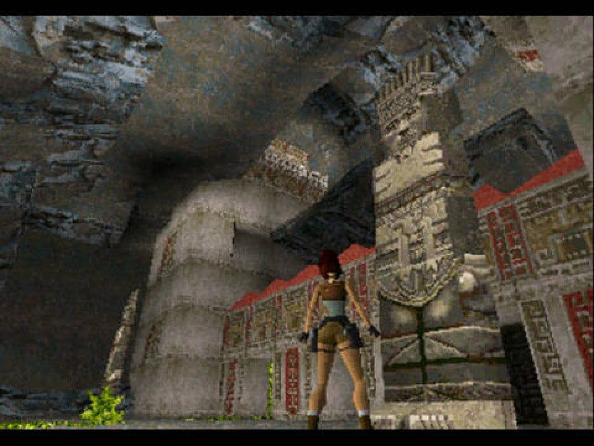 Tomb Raider gameplay for PlayStation 1 PS1 video game, action adventure, exploration and puzzle solving, classic Lara Croft debut title