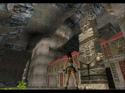 Tomb Raider gameplay for PlayStation 1 PS1 video game, action adventure, exploration and puzzle solving, classic Lara Croft debut title