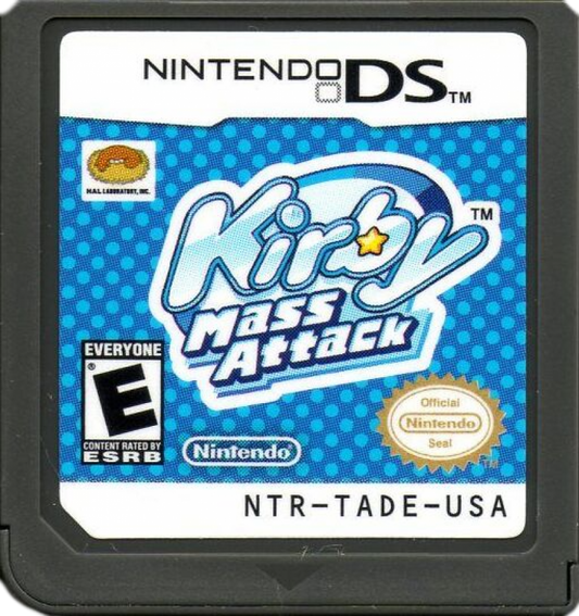 Kirby Mass Attack for Nintendo DS action platformer puzzle game featuring multiple Kirby characters touch screen controls colorful levels and creative gameplay mechanics cartridge