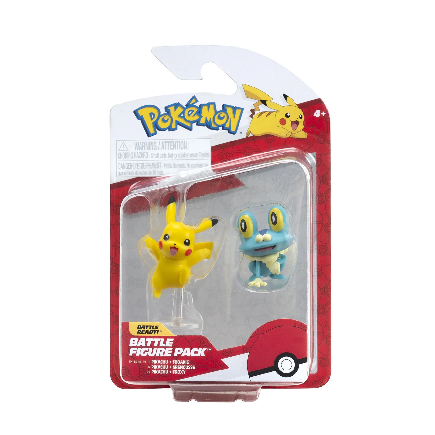 Pokemon Battle Figure Pack Froakie and Pikachu collectible Pokémon figure two pack featuring Froakie water type and Pikachu electric type detailed mini figures display toys for fans and collectors