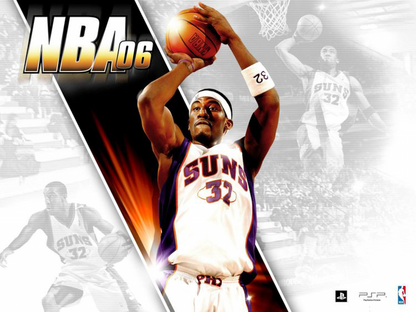 NBA 06 retro PlayStation 2 video game NBA 06 basketball sports simulation realistic gameplay NBA teams competitive multiplayer franchise mode console title PlayStation 2 release title screen