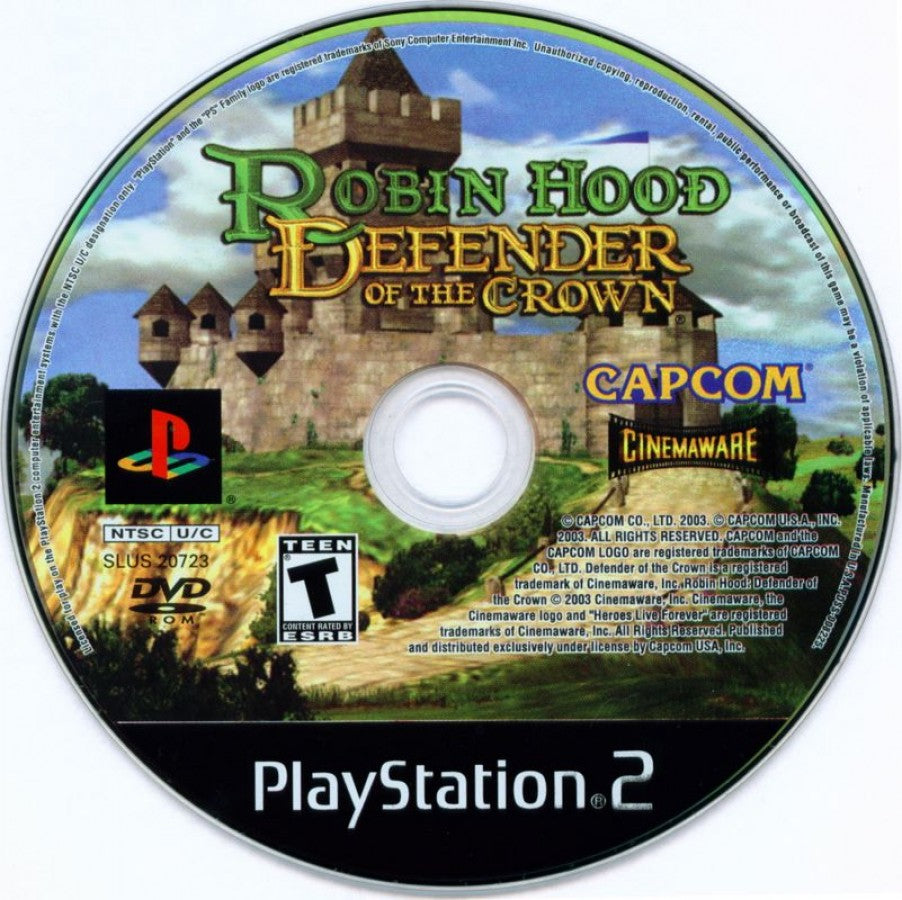Robin Hood: Defender of the Crown – PlayStation 2 (PS2) video game disc, strategy action-adventure game.