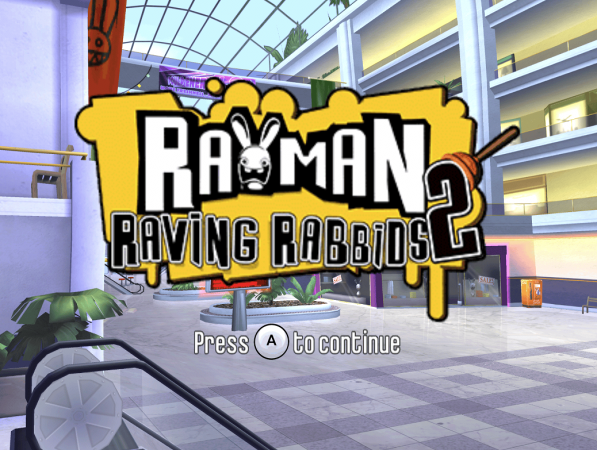 Rayman: Raving Rabbids 2 – Nintendo Wii (Wii) party mini-game comedy action video game title screen