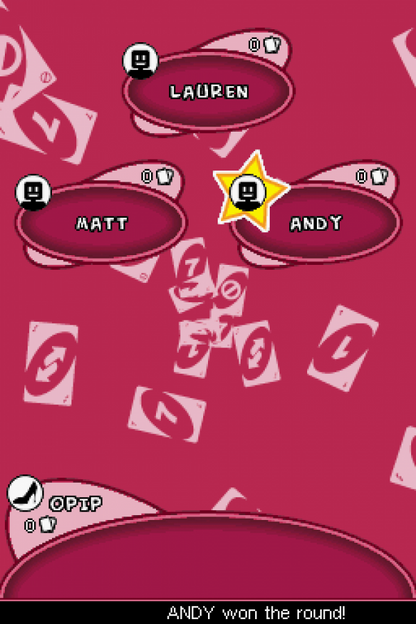 UNO Skip-Bo Nintendo DS video game, classic card games collection, family-friendly gameplay, handheld console title gameplay