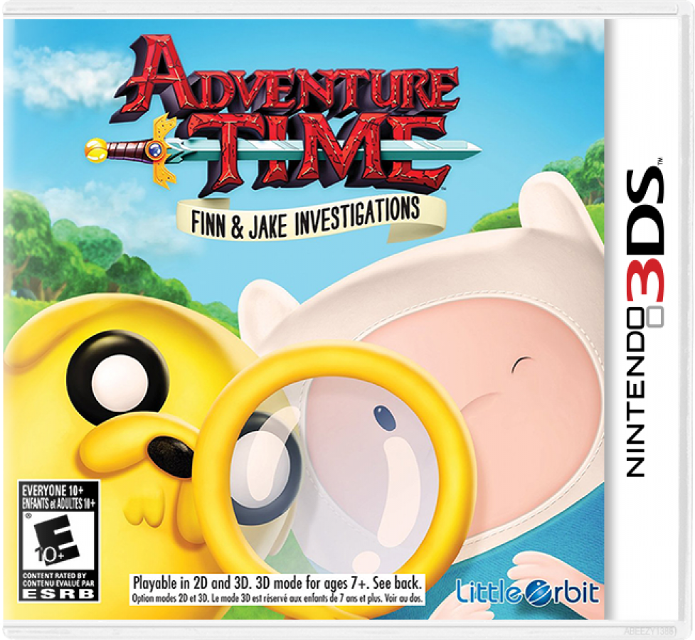 Adventure Time: Finn and Jake Investigations cover art for Nintendo 3DS (3DS) action adventure video game