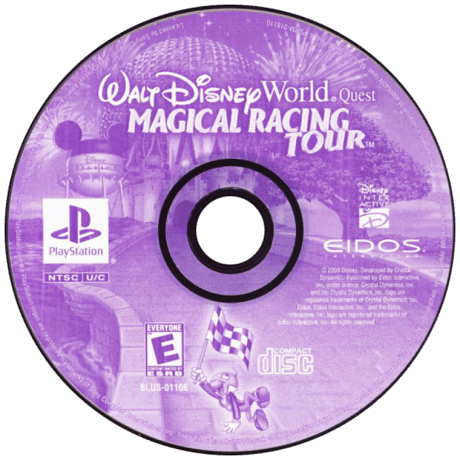 Walt Disney World Quest Magical Racing Tour PlayStation 1 kart racing game Disney parks attractions themed tracks multiplayer mode unlockable characters Disney Interactive gameplay