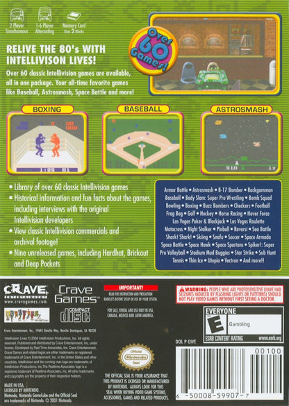 Intellivision Lives retro PlayStation 2 video game Intellivision classic arcade compilation retro gaming vintage console collection multiplayer nostalgic gameplay console title PlayStation 2 release back of case