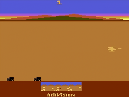 Chopper Command start screen art for Atari 2600 video game
