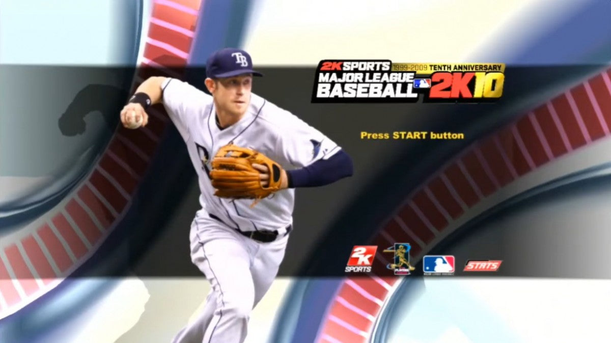 Major League Baseball 2K10 title screen for PlayStation 3 (PS3) video game