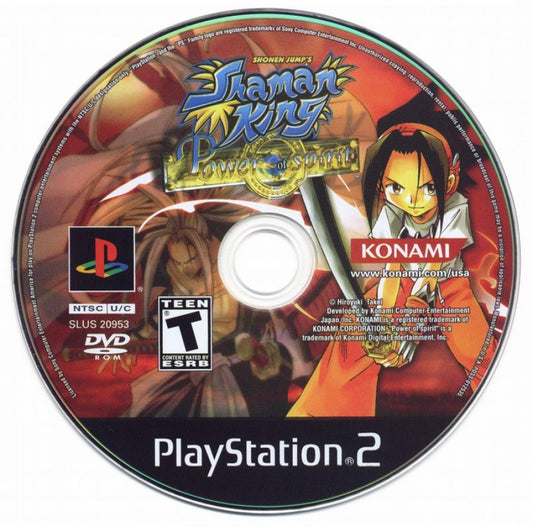 Shaman King Power of Spirit PS2 PlayStation 2 fighting action game retro video game disc
