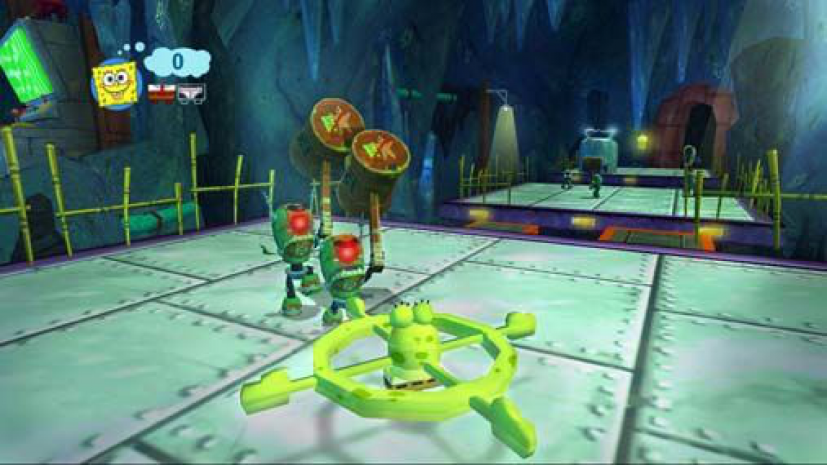 SpongeBob's Truth or Square Wii inspired design featuring cartoon platform adventure aesthetic Bikini Bottom exploration colorful underwater environments quirky humor motion controlled gameplay beloved Nickelodeon characters family friendly action nostalgic Nintendo Wii presentation gameplay