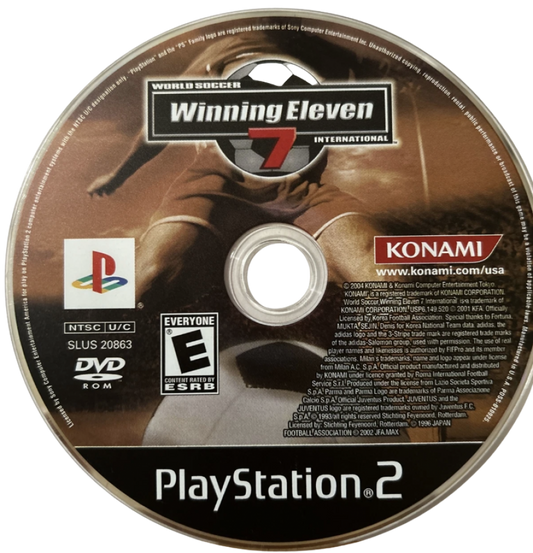World Soccer: Winning Eleven 7 International – PlayStation 2 (PS2) video game disc, soccer simulation.