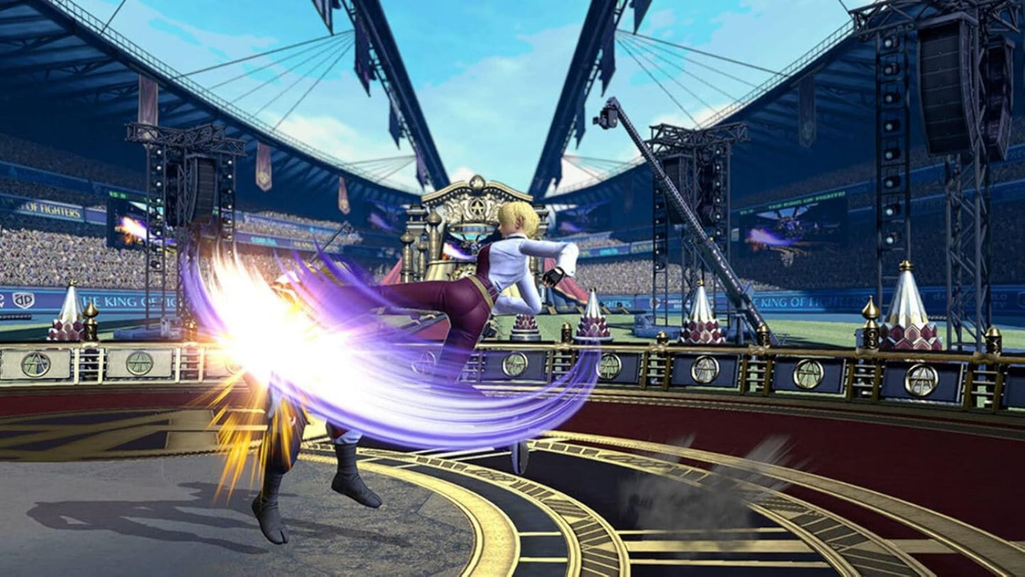 The King of Fighters XIV Steelbook Edition PS4 fighting game featuring team based combat robust roster of classic SNK characters dynamic 3D arenas online multiplayer modes and premium steelbook collectible packaging for Sony PlayStation 4 fans gameplay