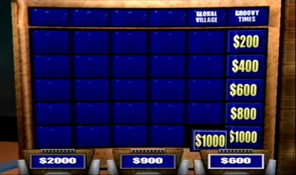 Jeopardy! gameplay for Playstation 2 (PS2) trivia video game