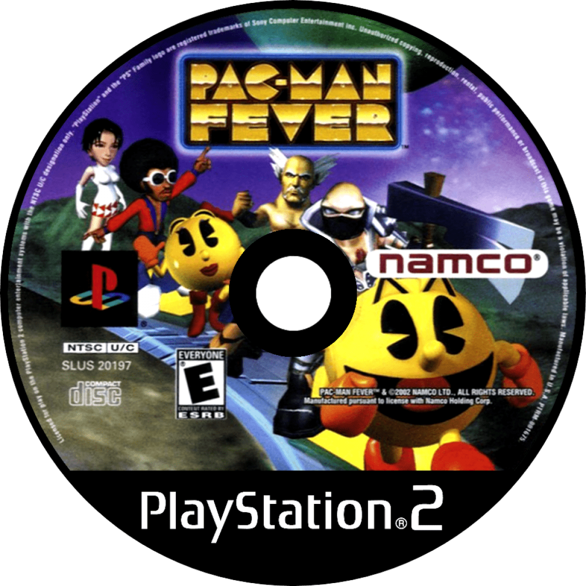 Pac-Man Fever – PlayStation 2 (PS2) video game disc, party mini-game collection.
