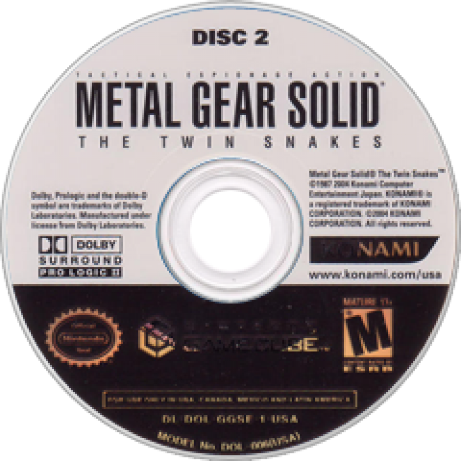 Metal Gear Solid: The Twin Snakes – GameCube (GC) Front Cover Disc 2 Art for this GameCube Video Game 