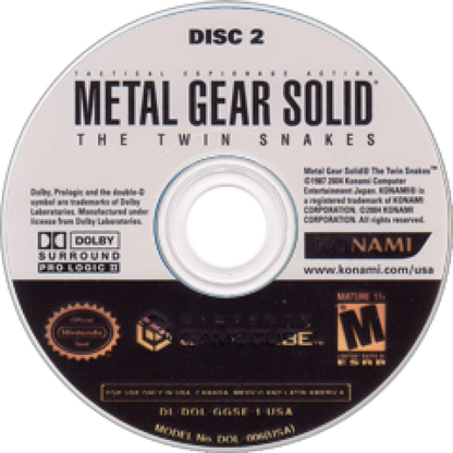 Metal Gear Solid: The Twin Snakes – GameCube (GC) Front Cover Disc 2 Art for this GameCube Video Game 
