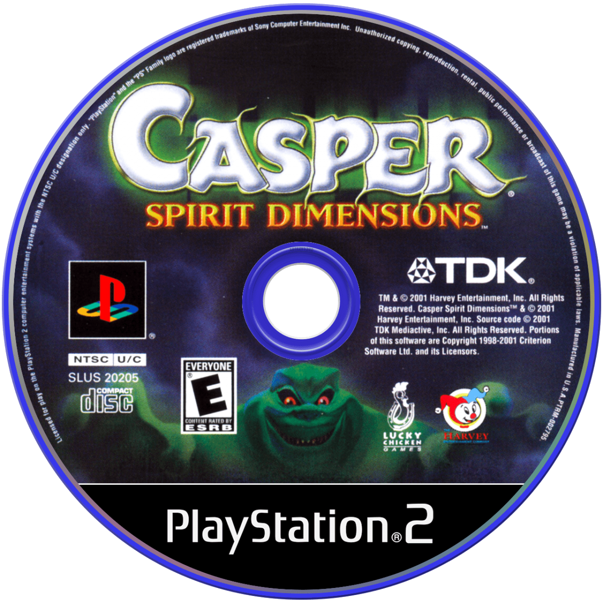 Casper Spirit Dimensions PS2 Sony PlayStation 2 platformer adventure game Casper the Friendly Ghost 3D platforming puzzle solving exploration kids family game spooky themed levels classic retro gaming PlayStation 2 software video game title disc