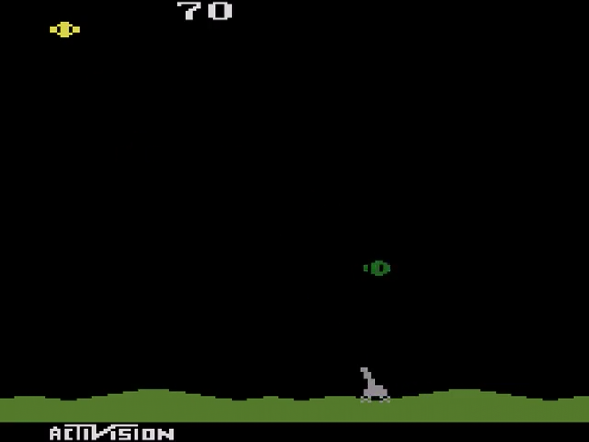 Laser Blast Atari 2600 inspired design featuring classic arcade space shooter aesthetic futuristic alien assault gameplay minimalist pixel graphics fast paced score chasing action vintage home console gaming nostalgia retro Atari presentation gameplay 