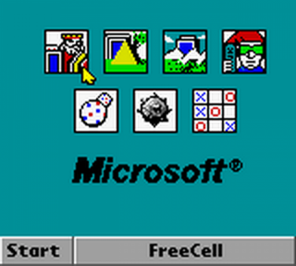 Microsoft The Best of Entertainment Pack for Game Boy Color, title screen for a puzzle and strategy video game collection with classic mini-games, logic challenges, and casual gameplay modes