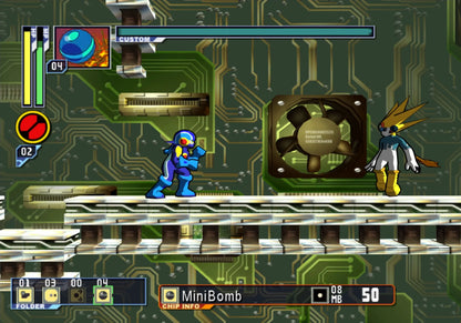 Mega Man Network Transmission GameCube GC video game, action platformer, MegaMan Battle Network series, sci-fi adventure, Nintendo GameCube title gameplay 
