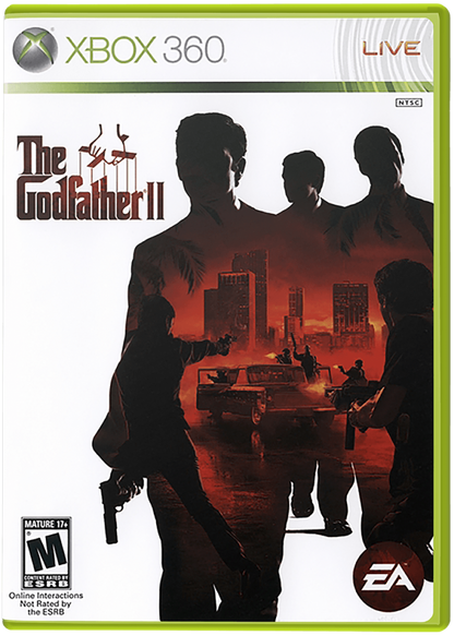 The Godfather II cover art for Xbox 360 (X360) action-adventure crime video game