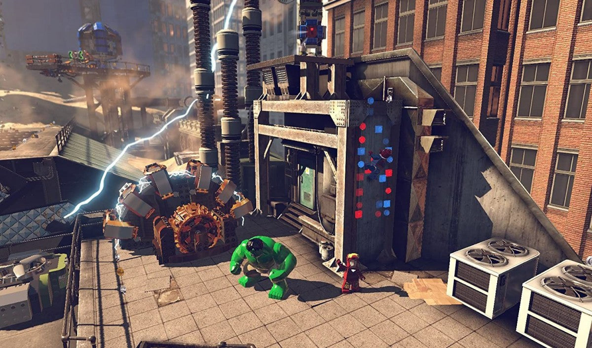 LEGO Marvel's Avengers Xbox 360 X360 video game featuring action adventure gameplay Marvel superheroes Avengers team Iron Man Captain America Thor Hulk Black Widow Hawkeye superpowered combat LEGO building puzzles collectible characters open world exploration villain battles cinematic story missions and classic Xbox 360 superhero gaming retro video game collection collectible gaming appeal gameplay screenshot