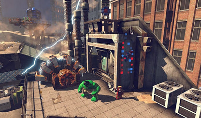 LEGO Marvel's Avengers Xbox 360 X360 video game featuring action adventure gameplay Marvel superheroes Avengers team Iron Man Captain America Thor Hulk Black Widow Hawkeye superpowered combat LEGO building puzzles collectible characters open world exploration villain battles cinematic story missions and classic Xbox 360 superhero gaming retro video game collection collectible gaming appeal gameplay screenshot